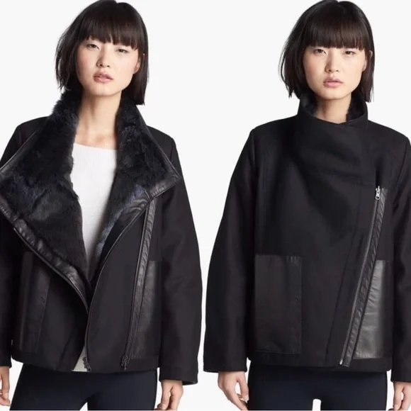 Helmut Lang Black Void Reversible Fur and Felt Jacket - Picture 3 of 10